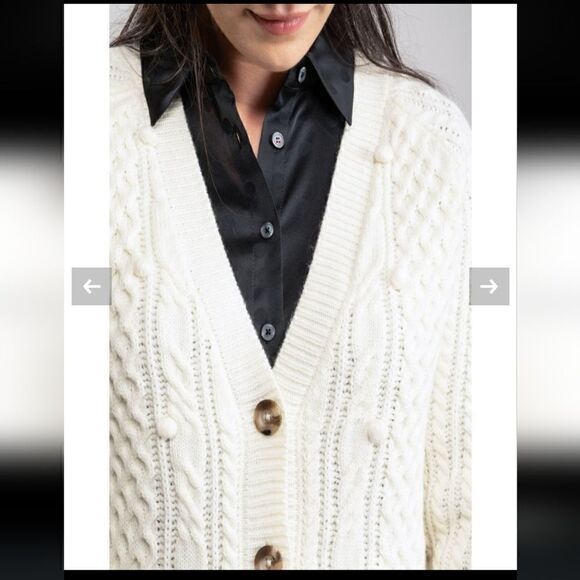 Joules Heritage Cable Cardigan Aidy 214474 Wool Blend Cream Size EU 38 US 6 - Picture 5 of 13